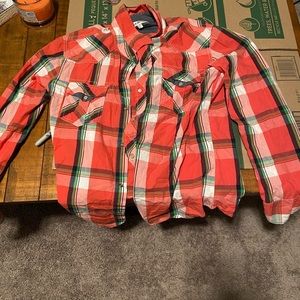 Large Mens buckle button down shirt